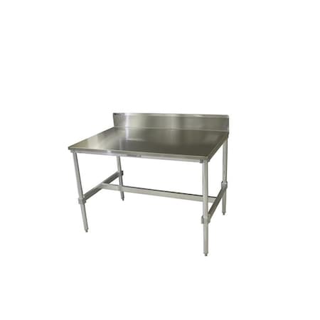 Stainless Top Aluminum I-Frame Table With Backsplash- 34 To 35.5 X 30 X 24 In.